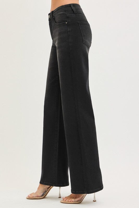 RISEN Tummy Control High Rise Wide Leg Jeans