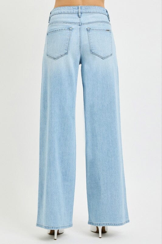RISEN Light Wash Slouchy Wide Jeans