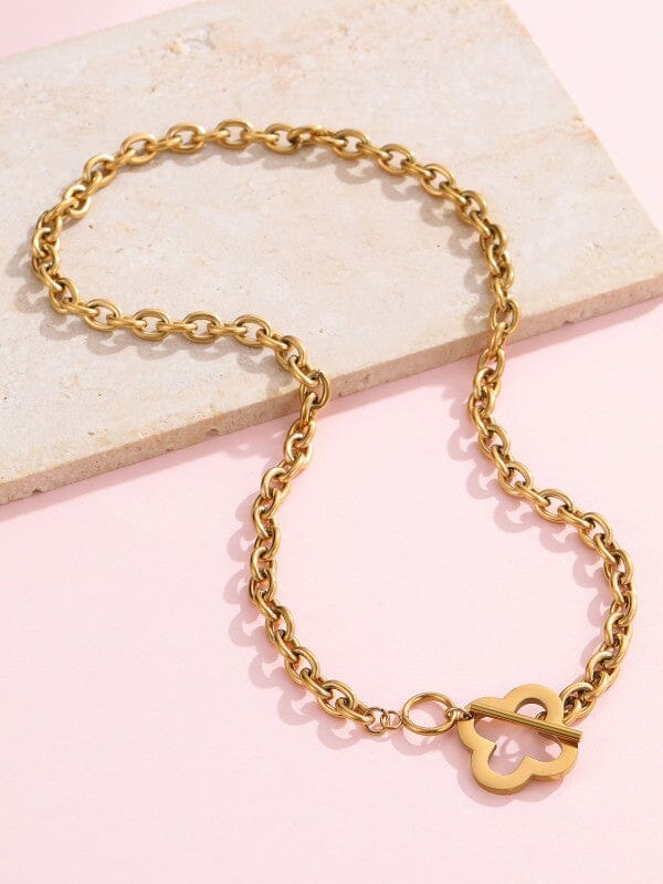 Gold 18k Dipped Clover Necklace