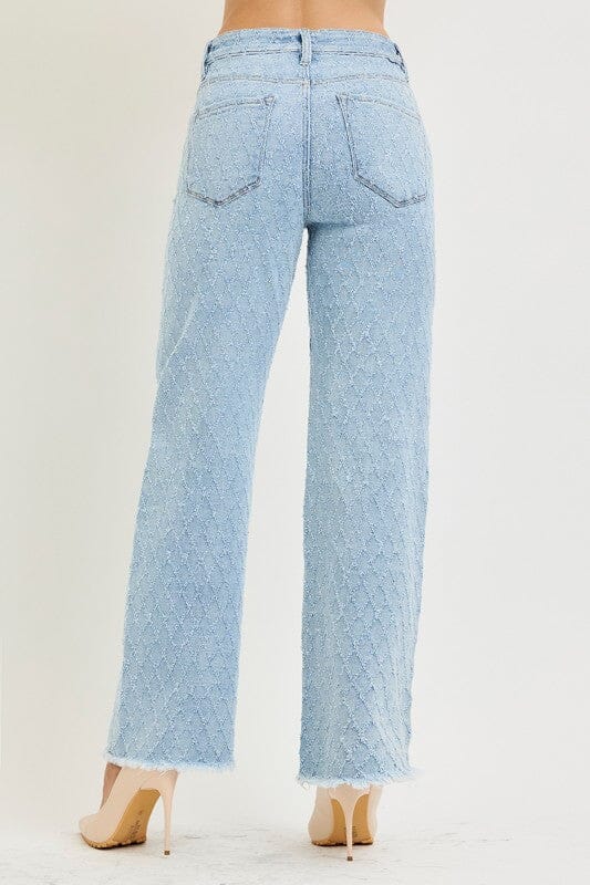RISEN Premium Sculpting High-Rise Ankle Straight Textured Jeans