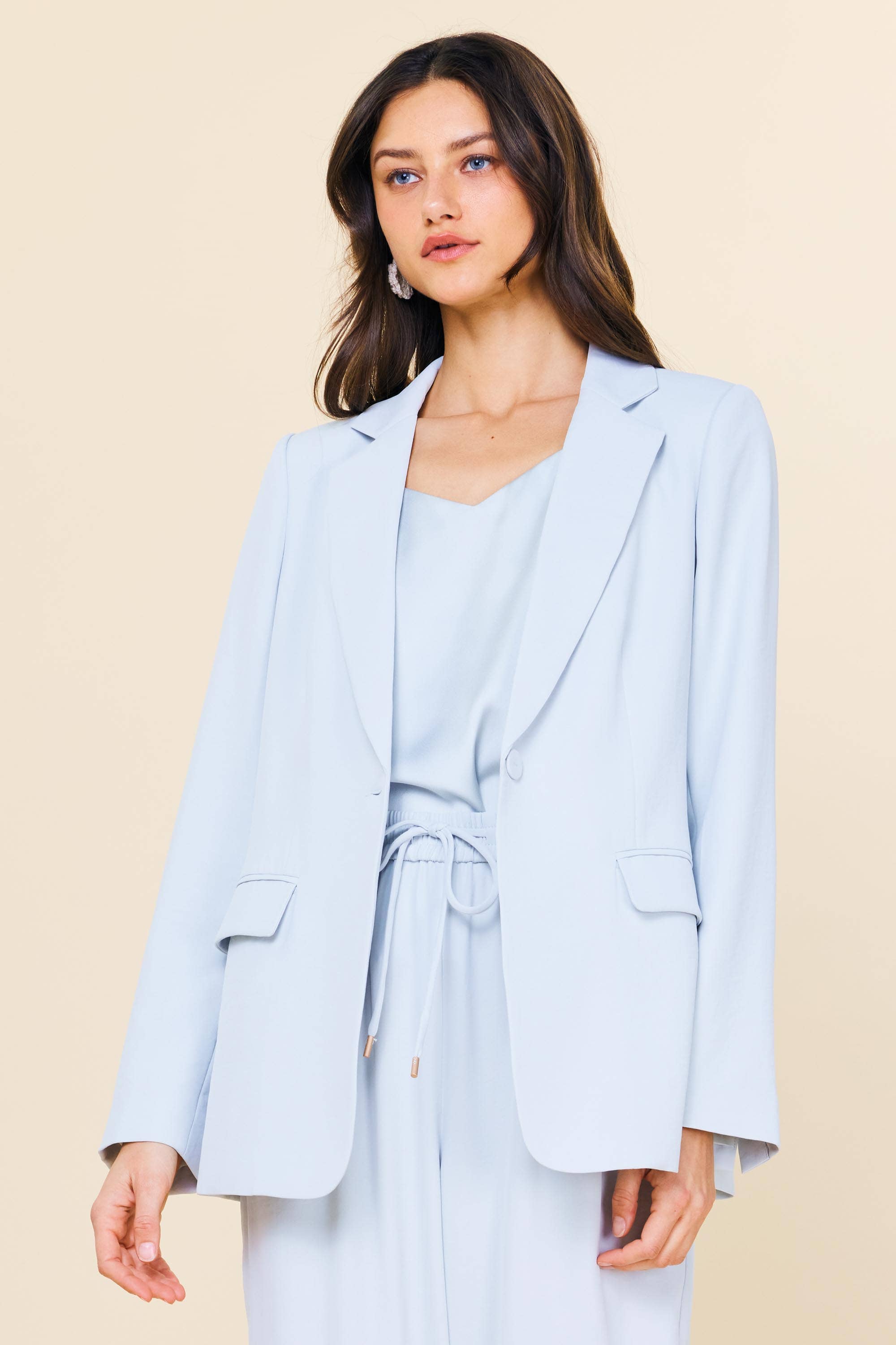 Dove Grey Recycled Long Sleeve Blazer