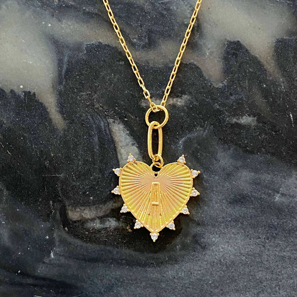 Clip Hanging Initial Heart Necklace: A