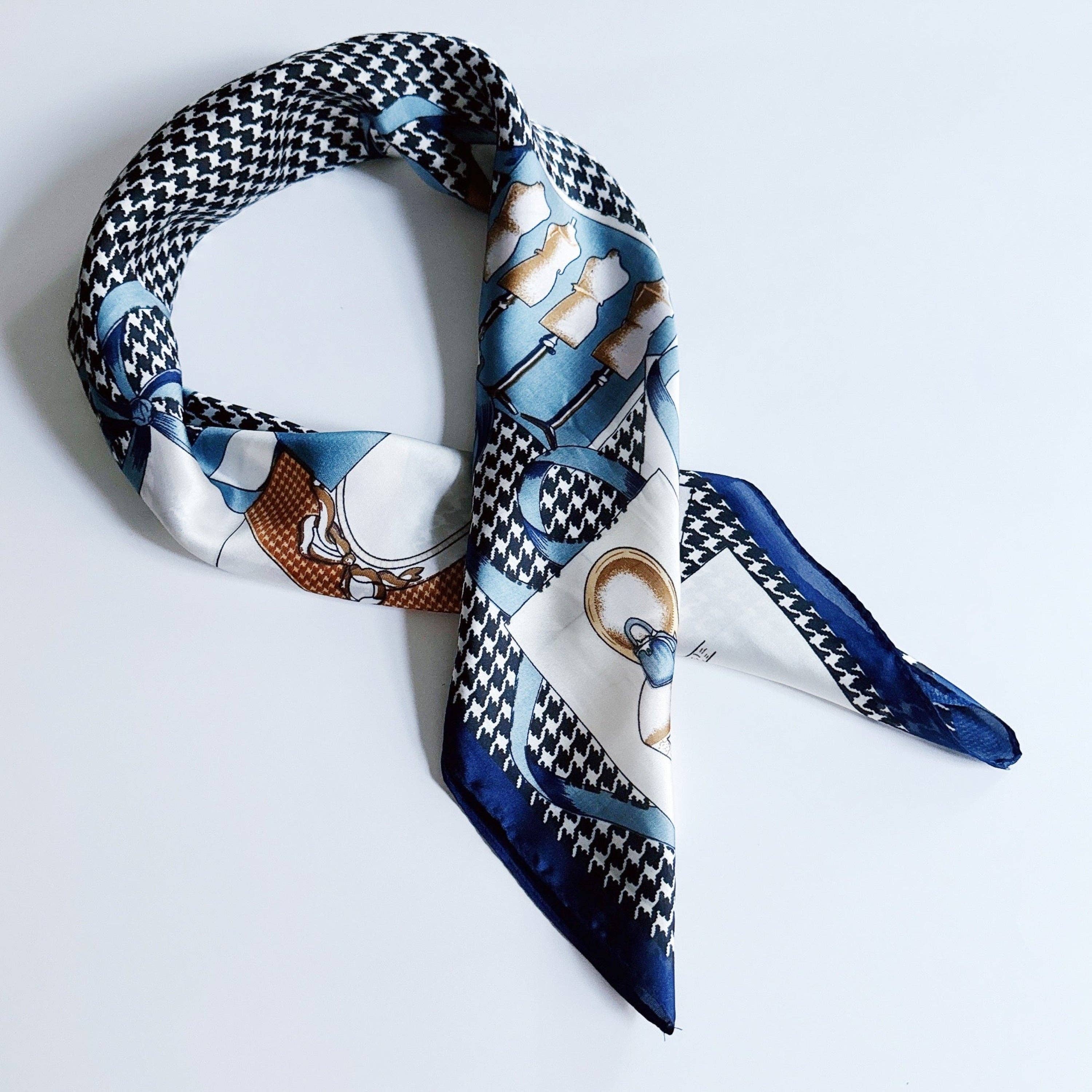 Silky Muse Satin Square Scarf - Chic Silky Scarf For Hair, Neck, Or Bag Styling: Paris Atelier