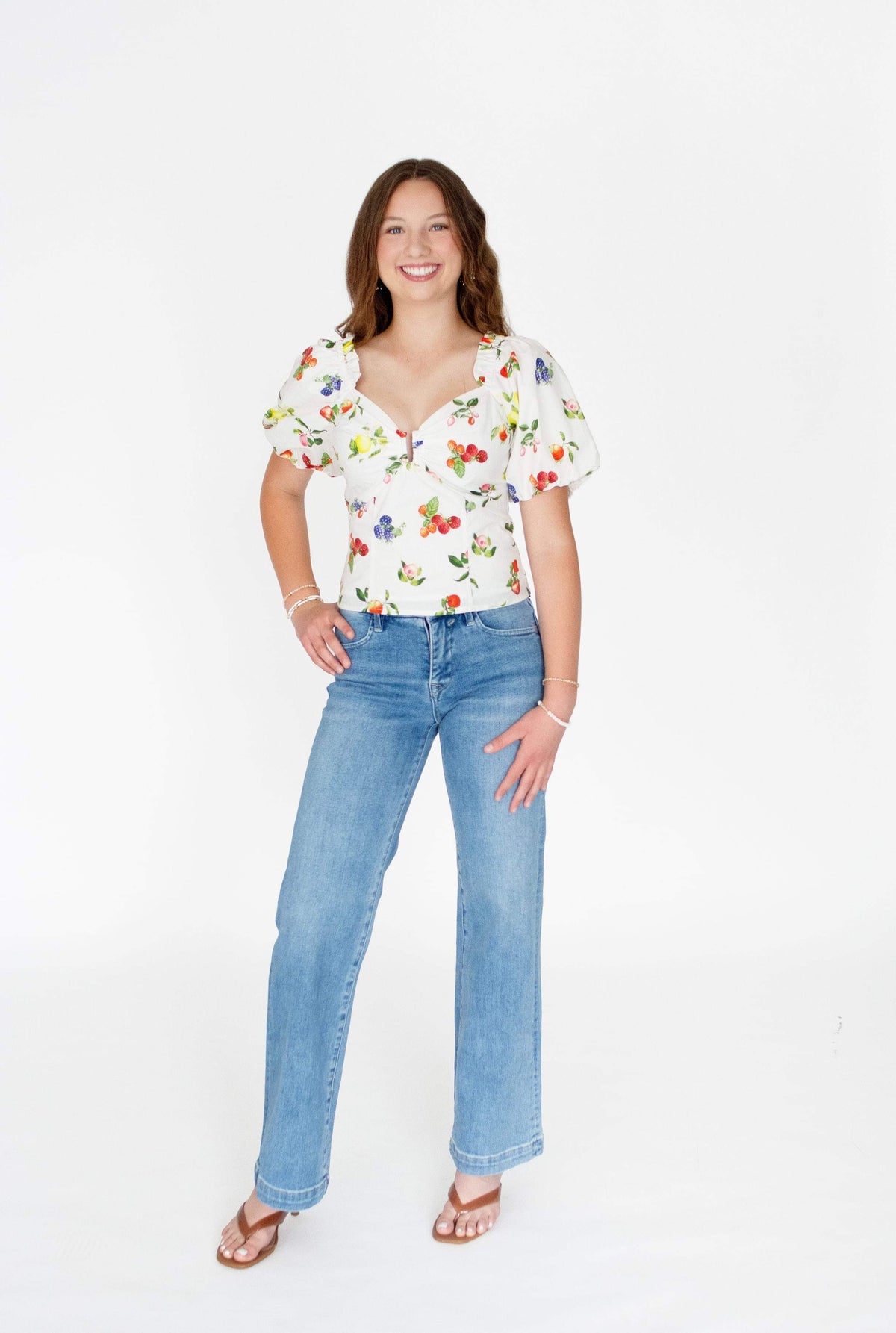 RISEN Tummy Control Mid-Rise Wide-Leg Jeans - Medium Wash