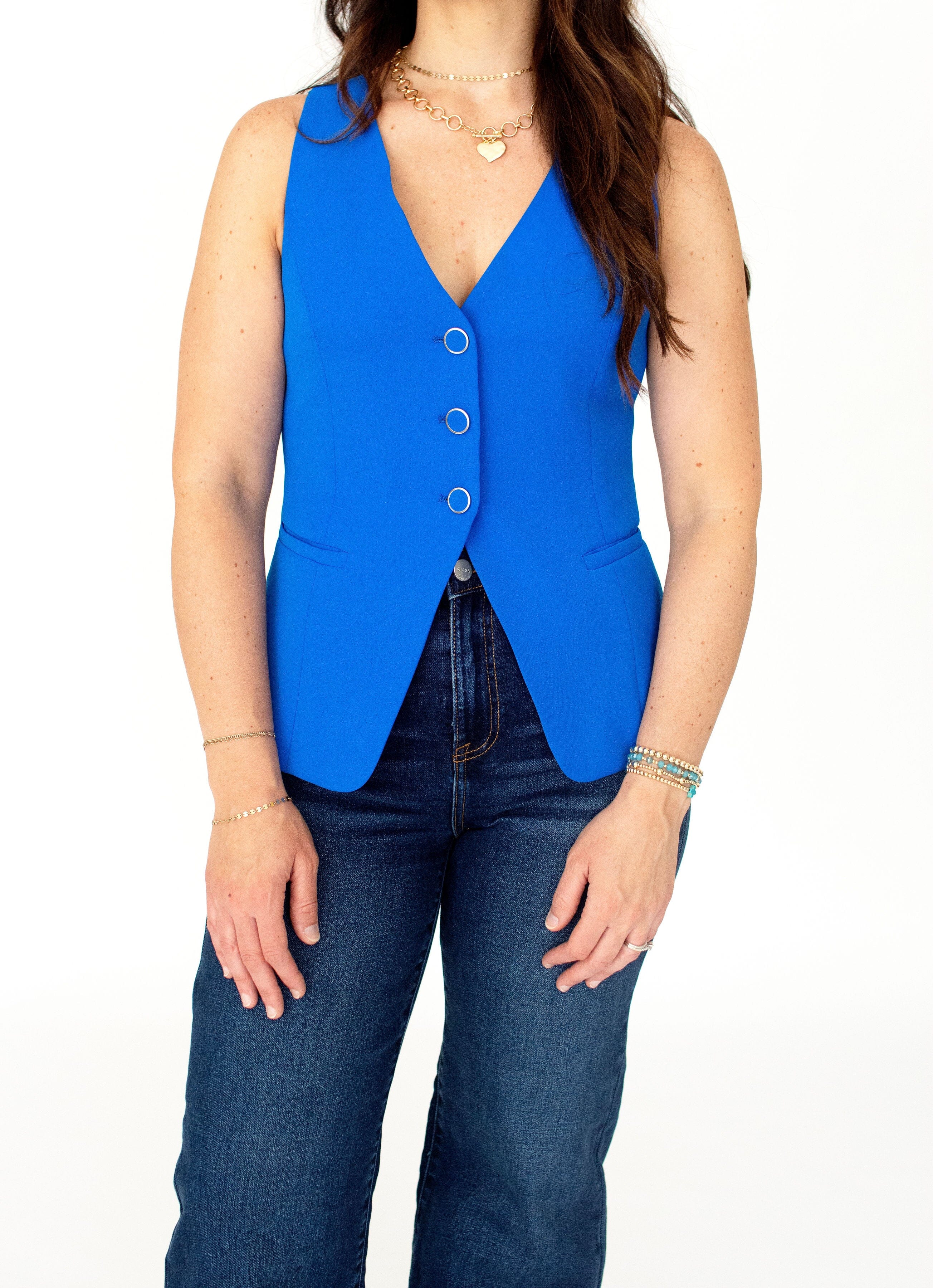 Electric Blue Tailored Vest