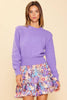 Long Sleeve Pointelle Sweater : Lavender / M