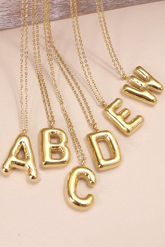 18K Non-Tarnish Bubble Initial Necklace