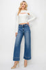 RISEN Medium High Rise Crop Wide Jeans