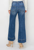 RISEN Medium High Rise Crop Wide Jeans