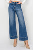 RISEN Medium High Rise Crop Wide Jeans