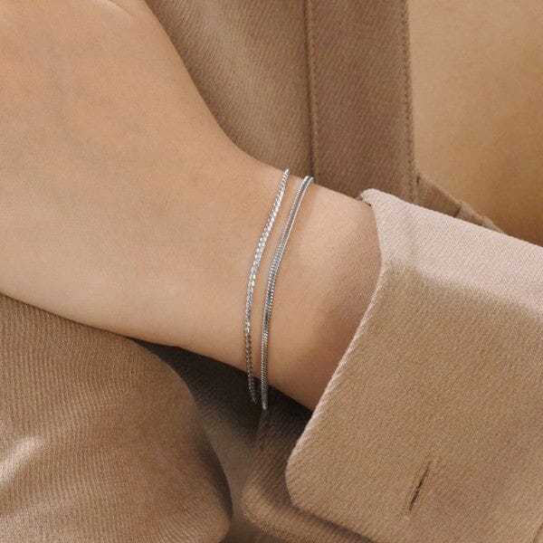 Silver 18k Dipped Layered Bracelet
