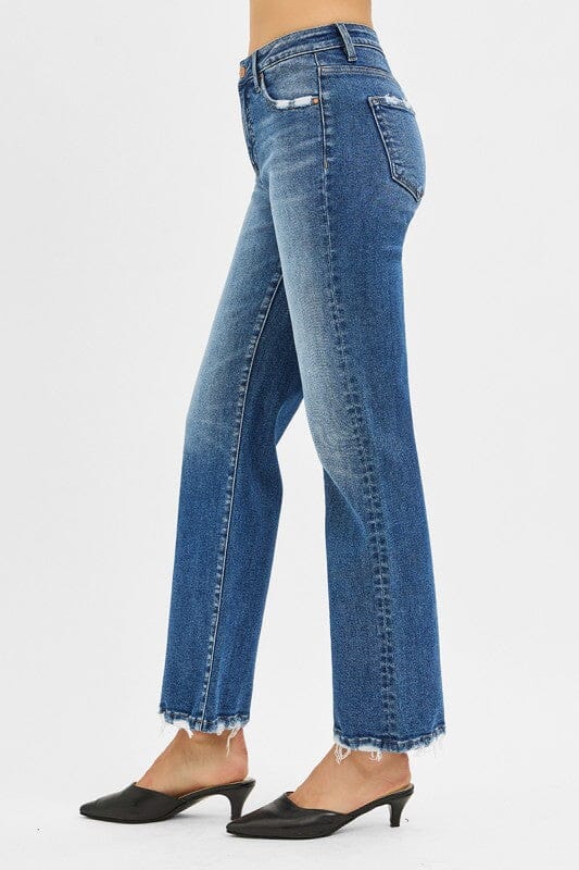 RISEN Tummy Control High Rise Ankle Straight Jeans