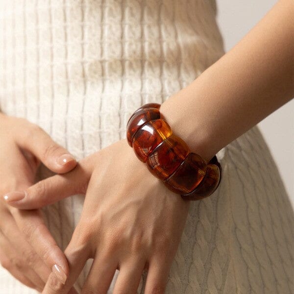 Brown Acrylic Stretch Cord Bracelet