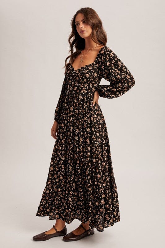 Floral Sweetheart Midi Dress