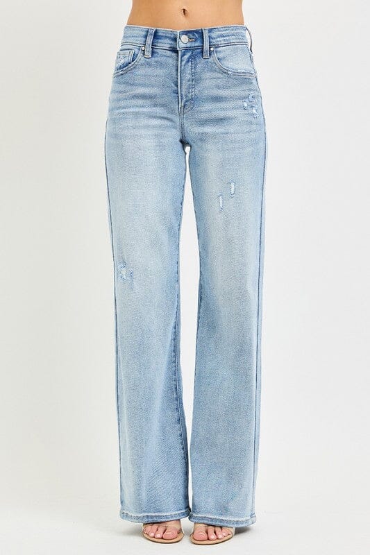 RISEN Tummy Control E-band High Rise Wide Leg Jeans