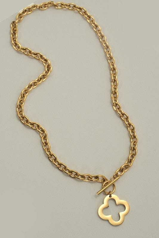 Gold 18k Dipped Clover Necklace