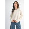 SPECKLED KNIT SWEATER: CREAM MULTI / S-M-L(3-2-1)