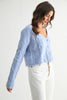 Blue Scallop Cable Knit Cardigan