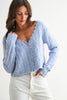 Blue Scallop Cable Knit Cardigan