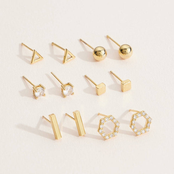 Classic Geometric Earring Set - 18K Gold Dipped: Gold / One / 4DE38117