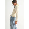 RUFFLED KNIT CARDIGAN: IVORY / S-M-L(3-2-1)