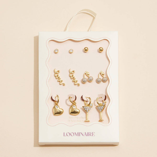 Cute Cherry Earring Set - 18K Gold Dipped: Gold / One / 4DE38138