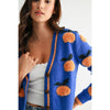 CJW26759 CARDIGAN WITH TEXTURED ORANGE ACCENTS: BLUE/LT. ORANGE / S-M-L(3-2-1)