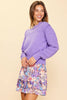 Long Sleeve Pointelle Sweater : Lavender / M
