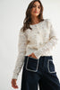 TEXTURED KNIT BUTTON FRONT CARDIGAN - CWT26598: CREAM / S-M-L (3-2-1)