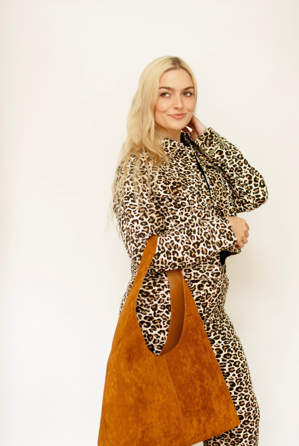 Washed Leopard Print Short Jacket