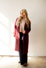 Burgundy Faux Suede Duster Jacket