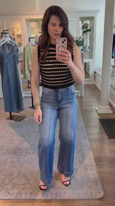 Melange Tan Cropped Cotton Top