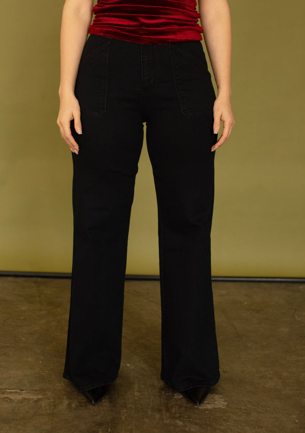 JBD Black Patch Pocket Wide Legs
