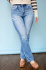 RISEN High Rise Ankle Straight Leg Jeans
