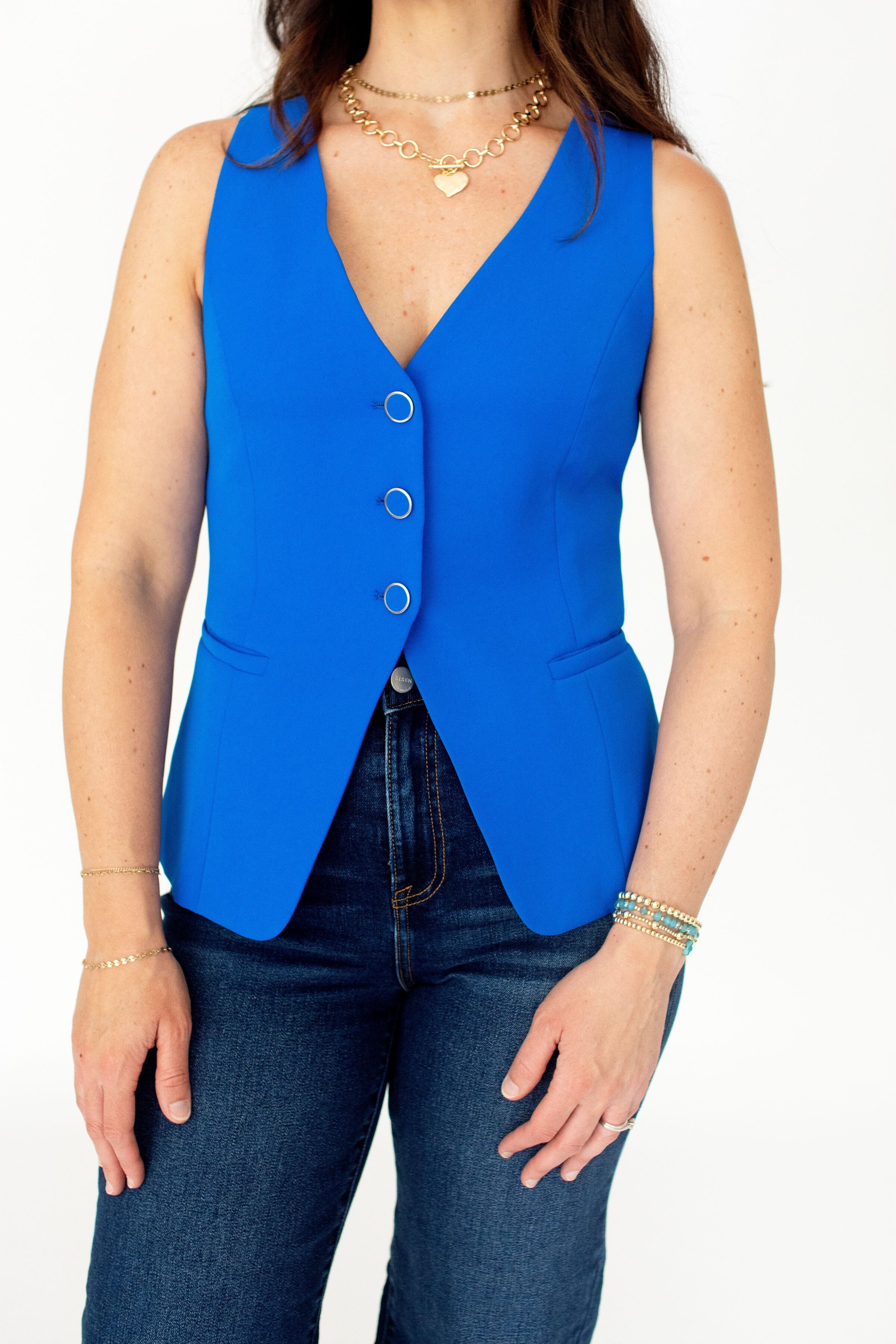 Electric Blue Tailored Vest