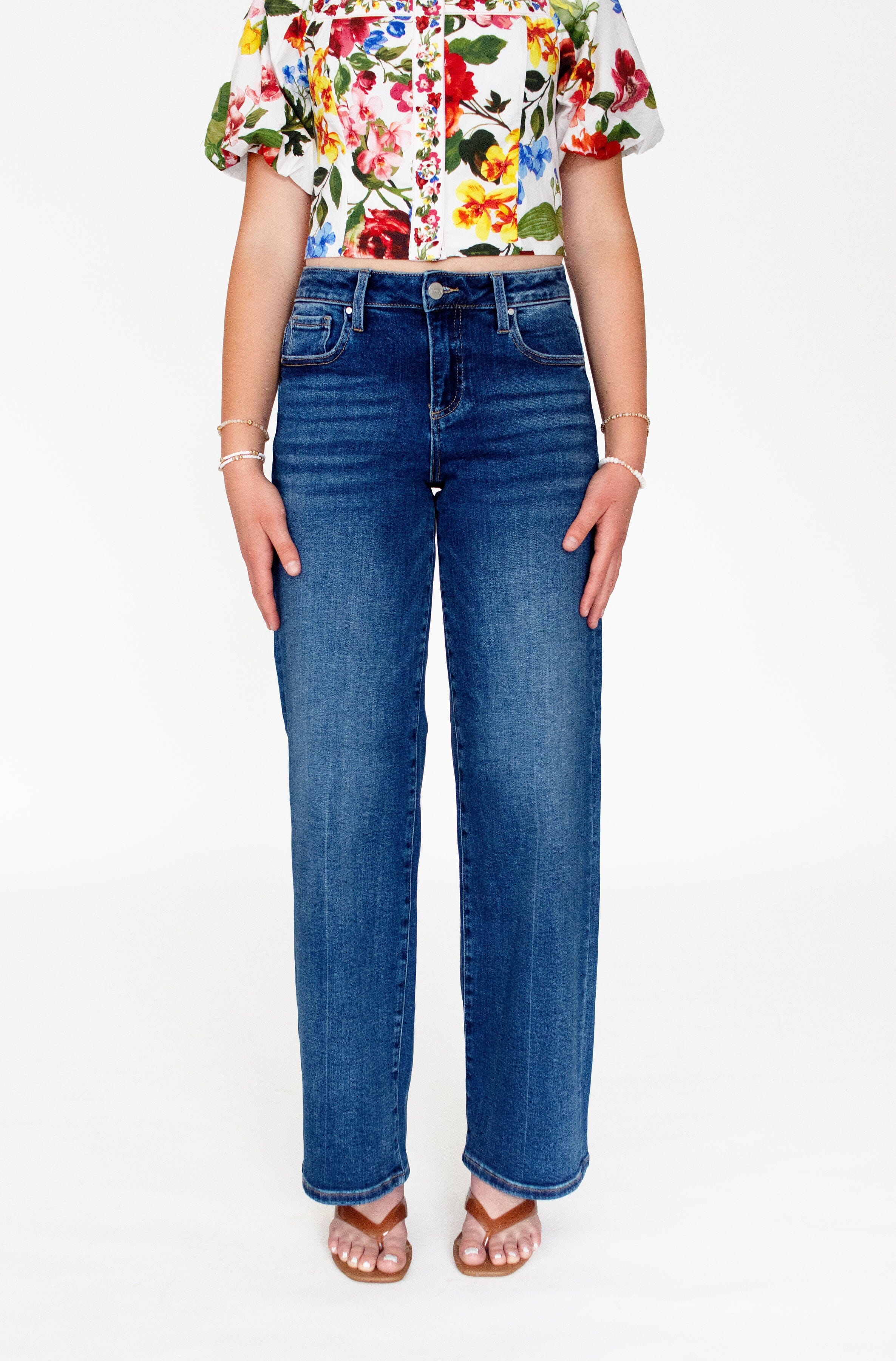 RISEN Dark Wash Slouchy Wide Leg Jeans