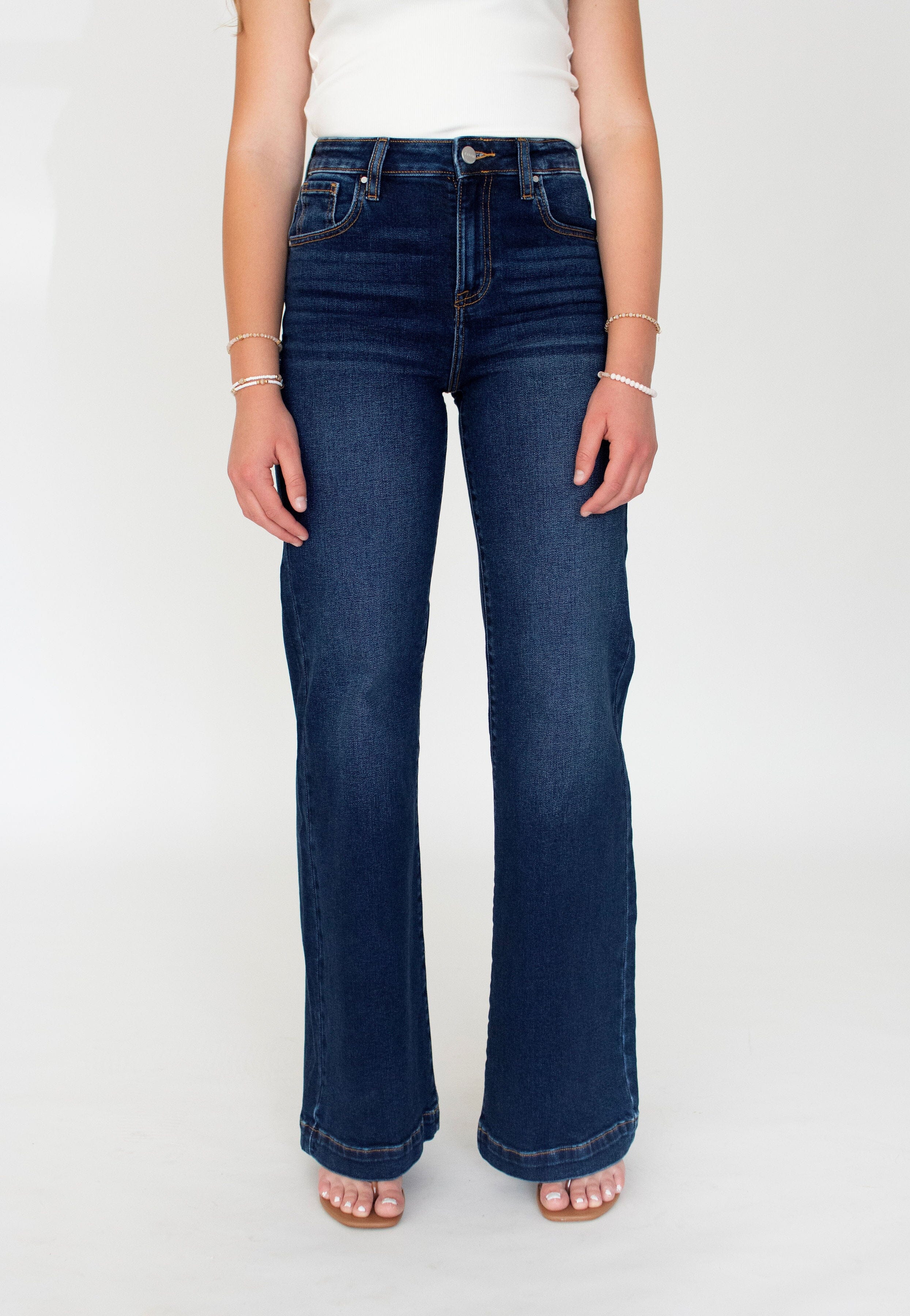 RISEN Tall High-Rise Wide Leg Jeans - Dark Wash (33" Inseam)