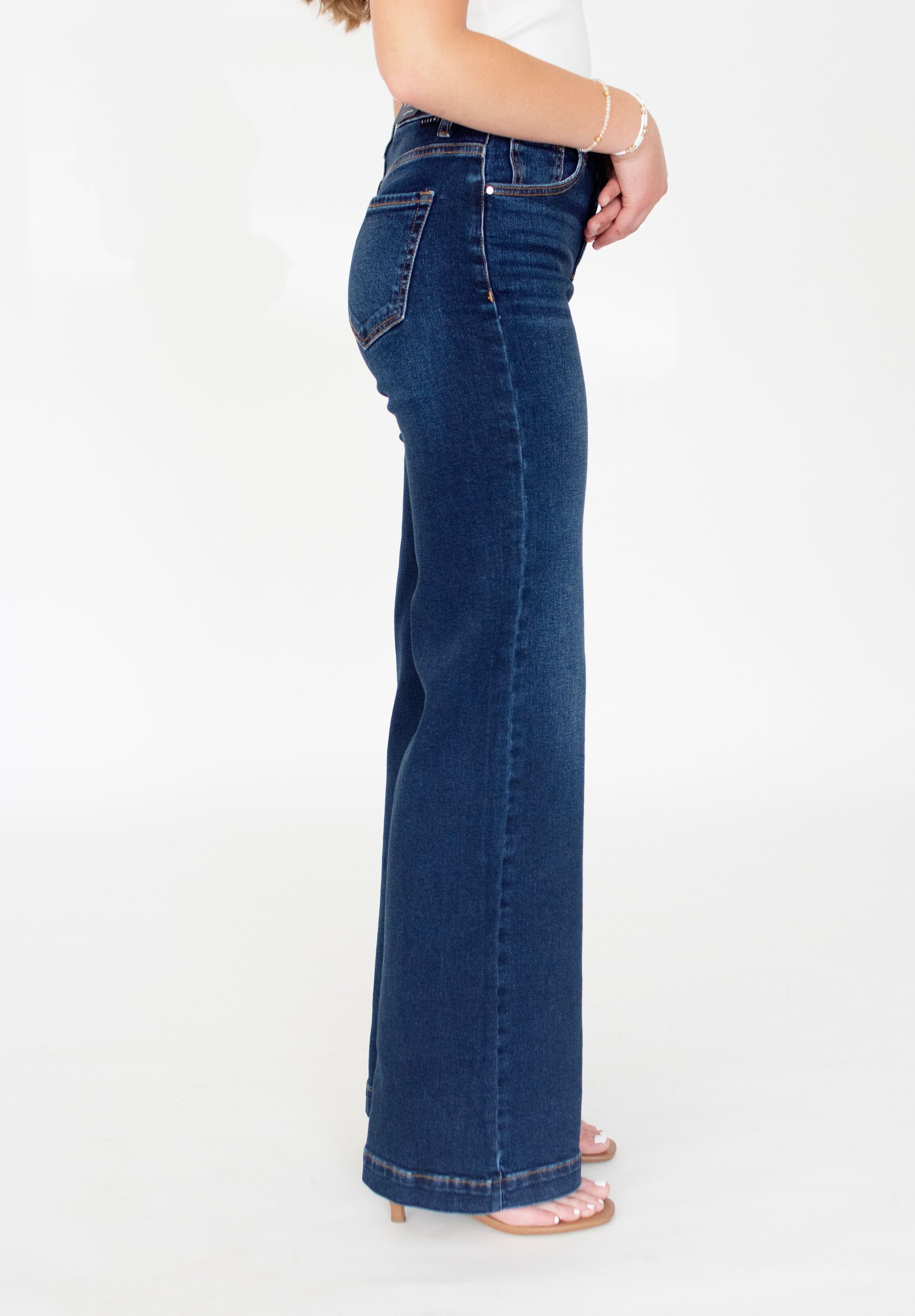 RISEN Tall High-Rise Wide Leg Jeans - Dark Wash (33" Inseam)
