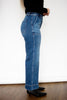 RISEN Dark Wash High Rise Crop Straight Front Seam Detailed Jeans